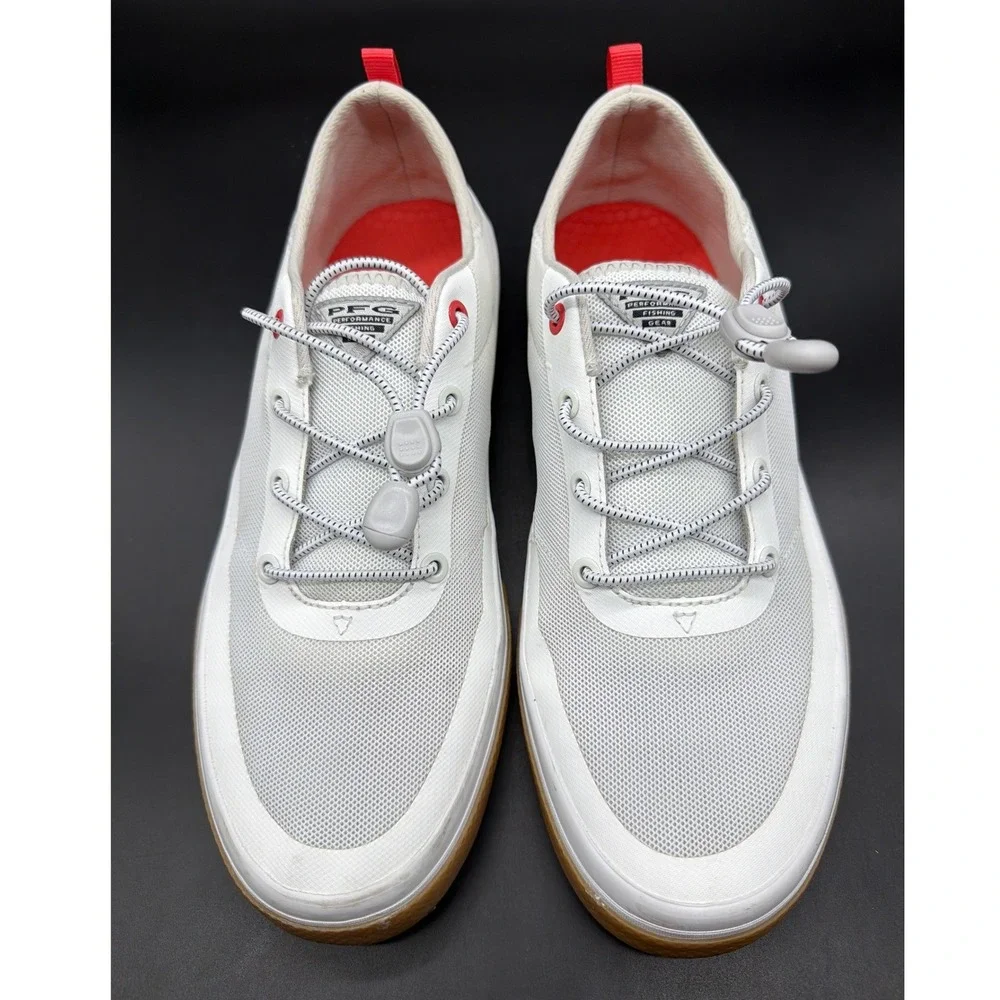 Columbia PFG Tamiami Women 9.5 Wide White Red Fishing‎ Boat Shoes BK1617-100
